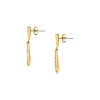 morellato 18k gold plated design earring stainless steel yg crystal 30x9mm