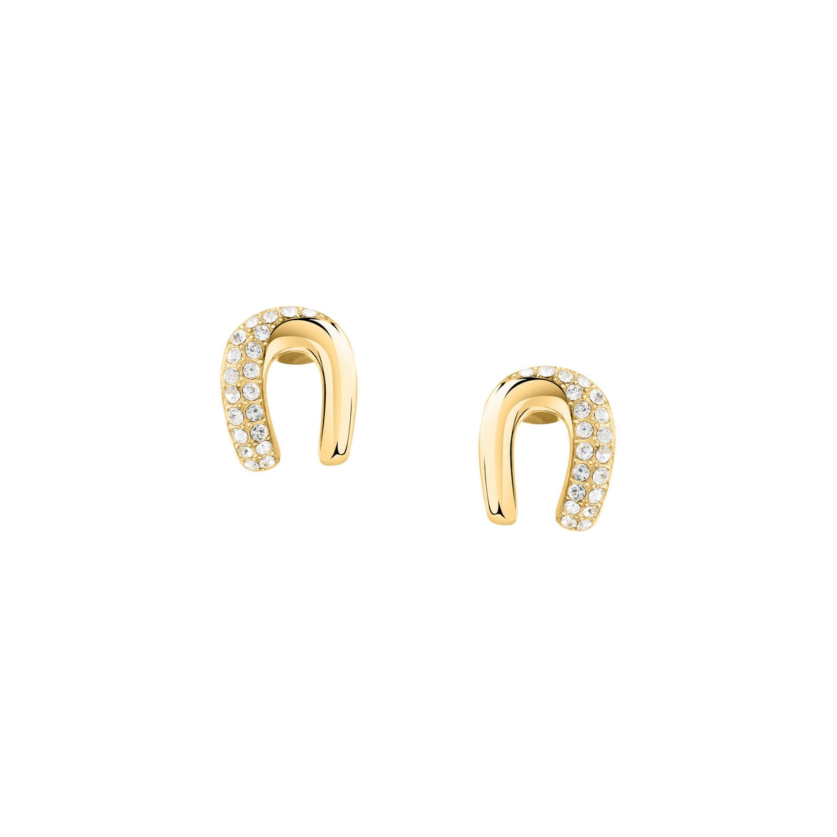 morellato 18k gold plated design earring stainless steel yg crystal 13x10mm