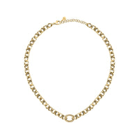 morellato 18k gold plated intrecci necklace stainless steel yg crystal 40+5cm