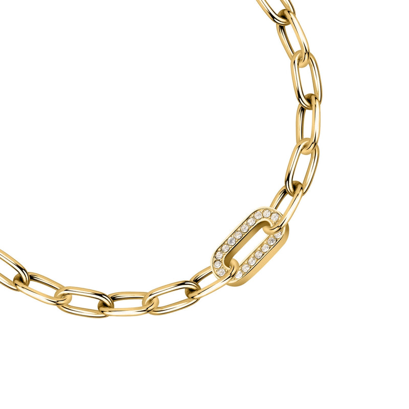 morellato 18k gold plated intrecci bracelet stainless steel yg crystal 16+3cm