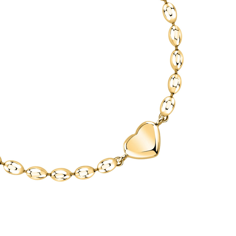 morellato 18k gold plated intrecci bracelet heart stainless steel yg 16+3cm