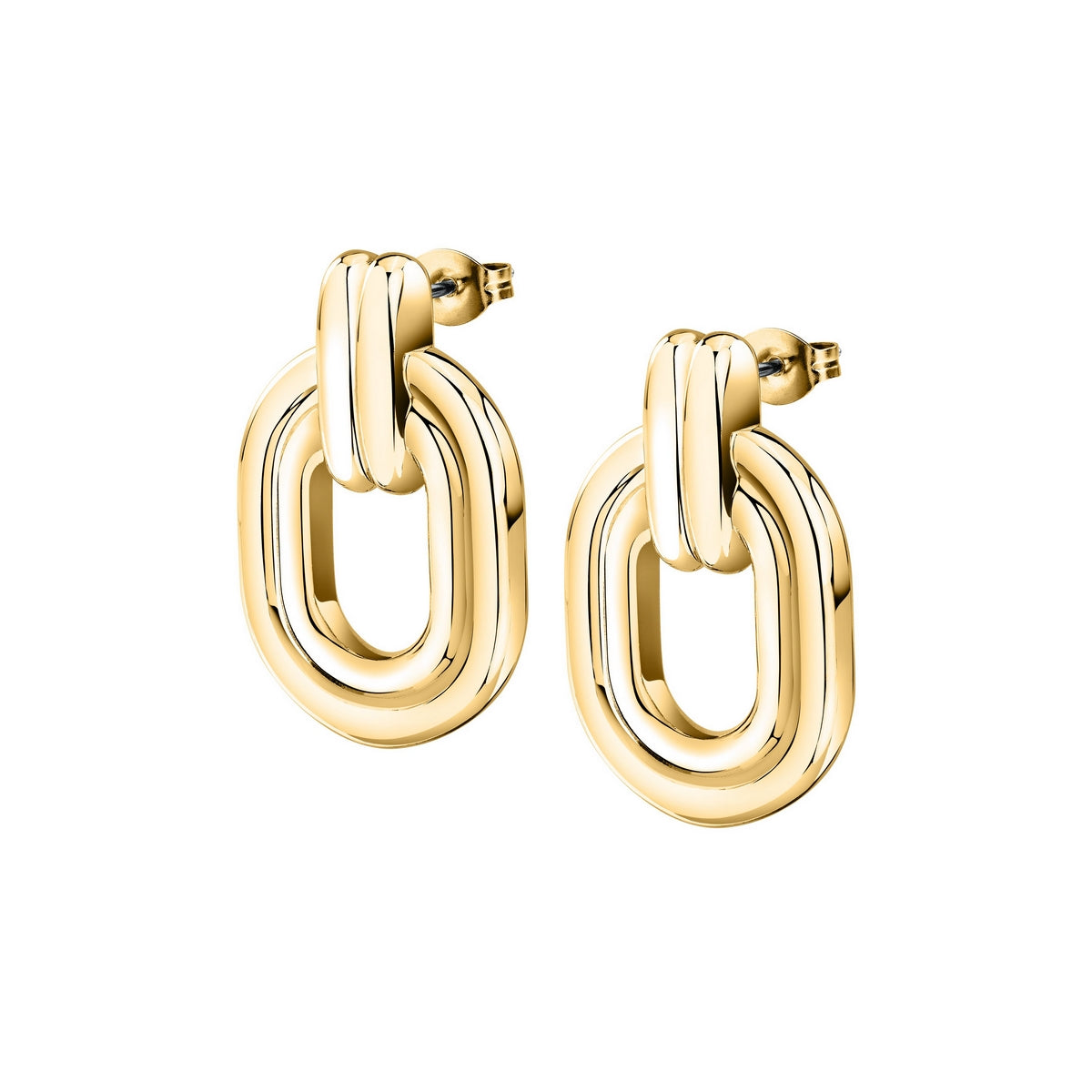 morellato 18k gold plated vintage bold earrings stainless steel gold plated 2.9cm