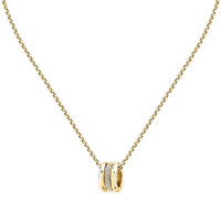 morellato 18k gold plated vintage bold necklace stainless steel gold plated crystal 40+5cm