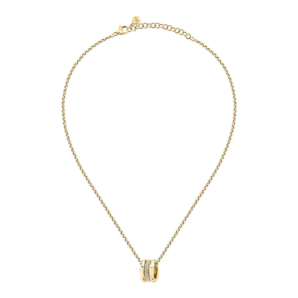 morellato 18k gold plated vintage bold necklace stainless steel gold plated crystal 40+5cm