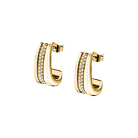 morellato 18k gold plated vintage bold earrings stainless steel gold plated crystal 2cm