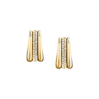 morellato 18k gold plated vintage bold earrings stainless steel gold plated crystal 2cm