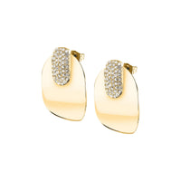 morellato 18k gold plated vintage bold earrings stainless steel gold plated crystal 3.1cm