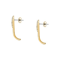 morellato 18k gold plated vintage bold earrings stainless steel gold plated crystal 3.1cm