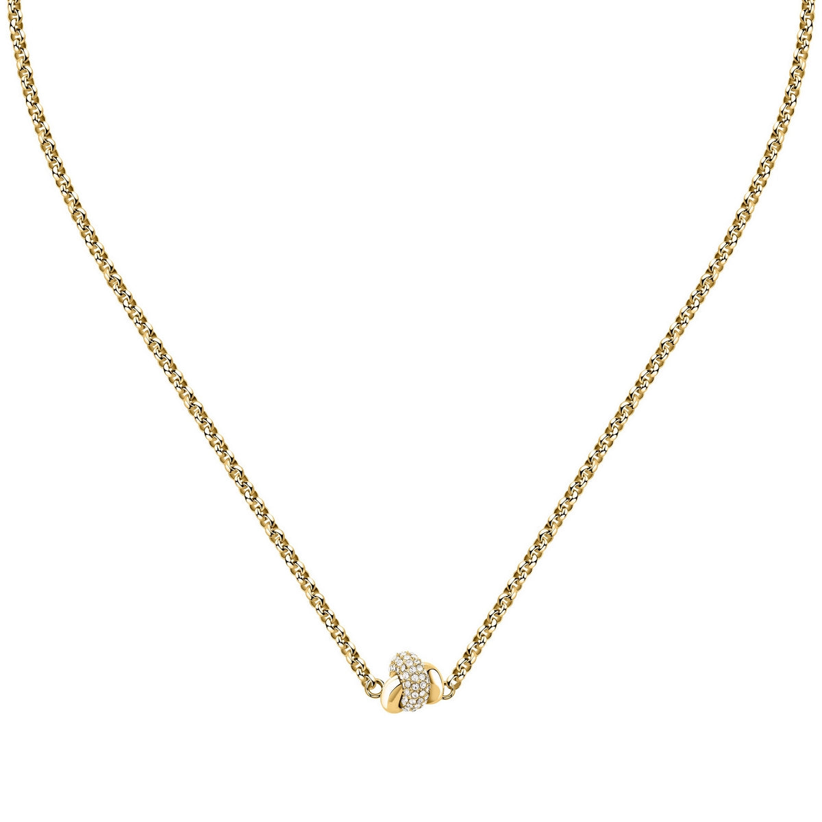 morellato 18k gold plated legame neckl ss yg crystal white 40+5cm