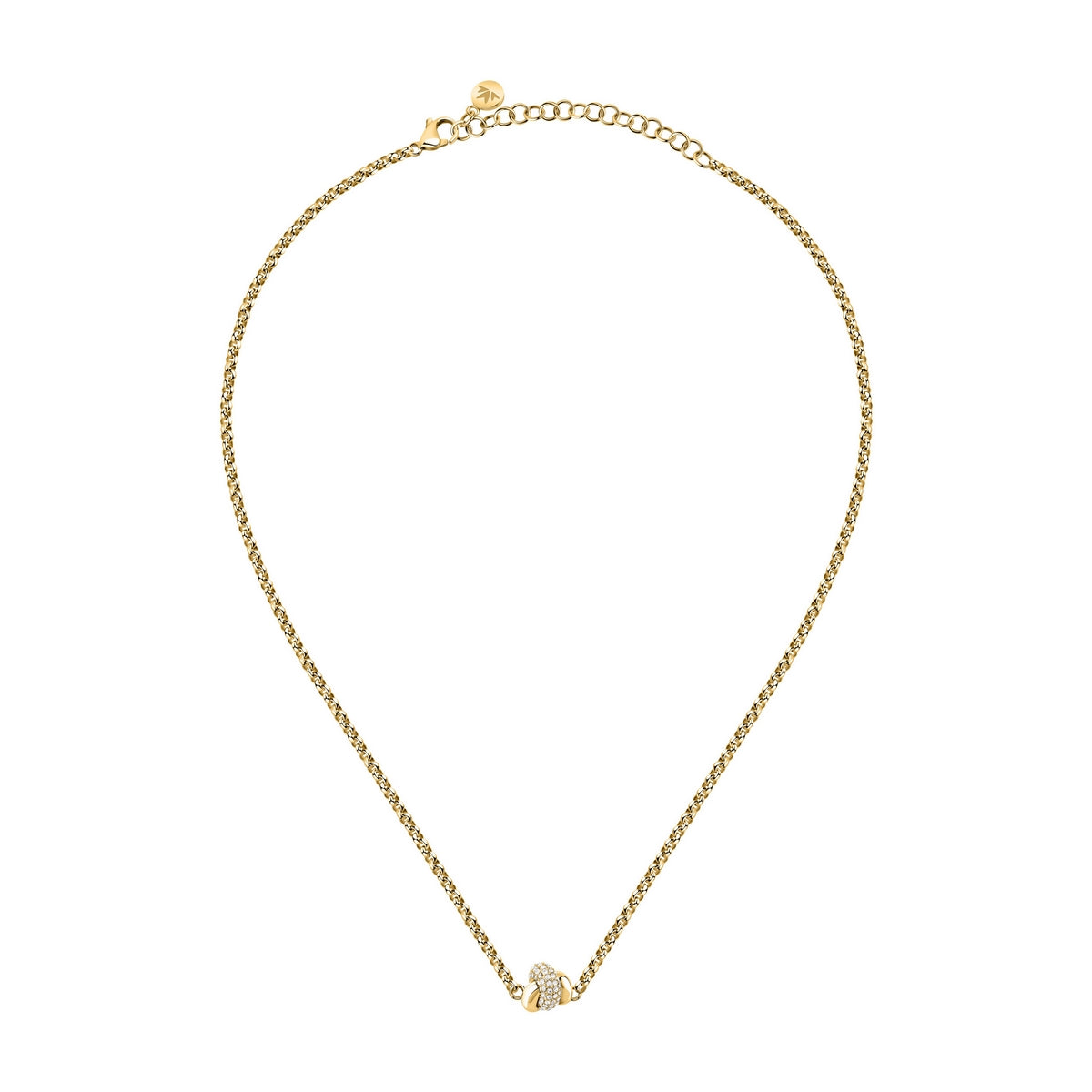 morellato 18k gold plated legame neckl ss yg crystal white 40+5cm