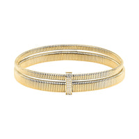 morellato 18k gold plated onda bangle ss yg cryst size s �5.5cm