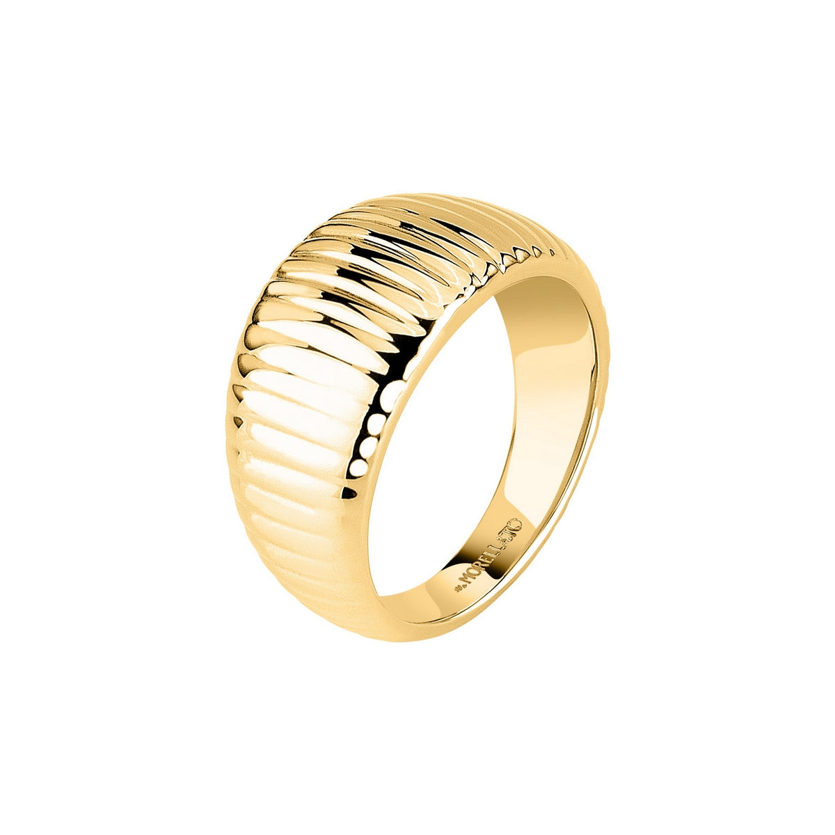 morellato 18k gold plated onda ring ss yg sz12