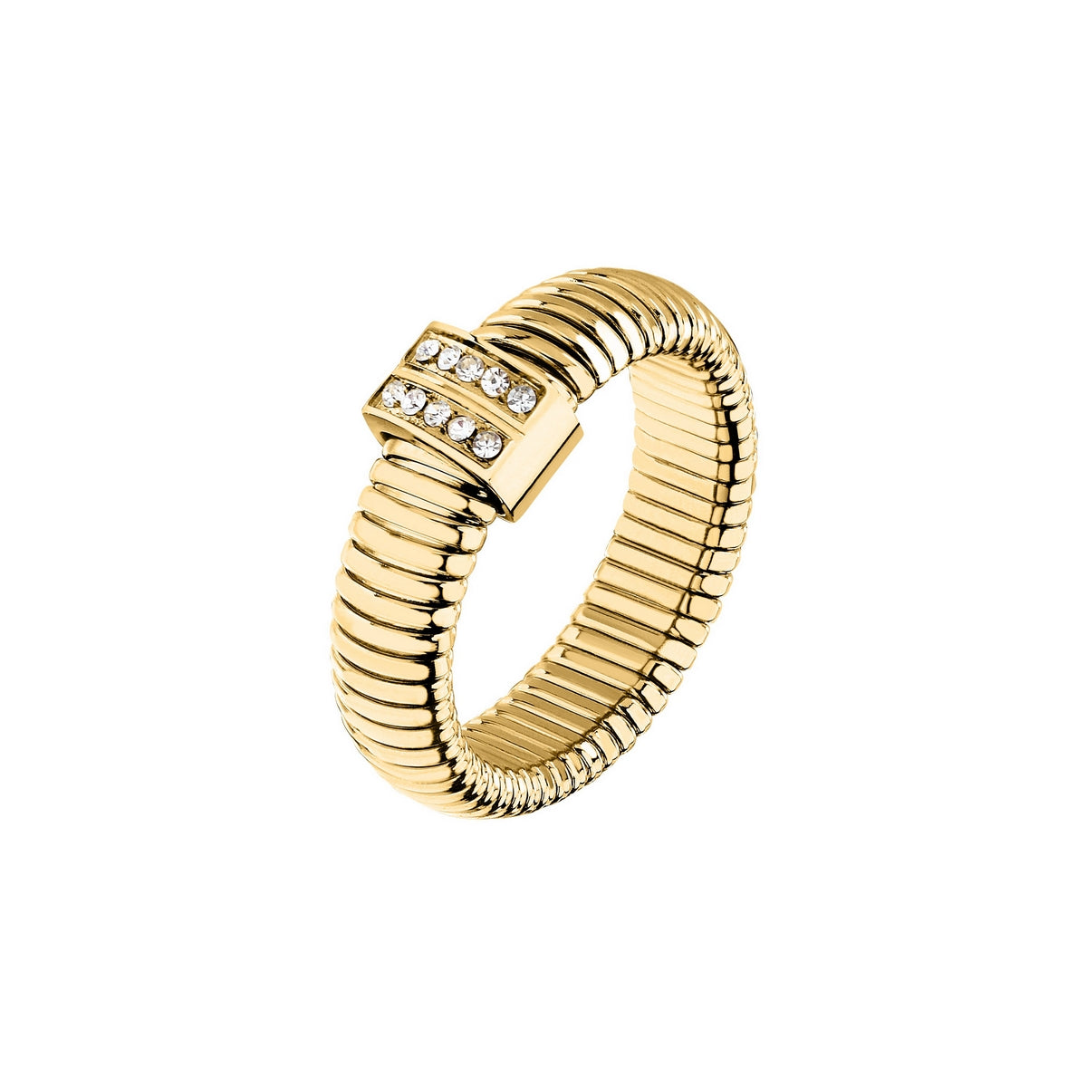 morellato 18k gold plated onda ring ss yg crystal sz12
