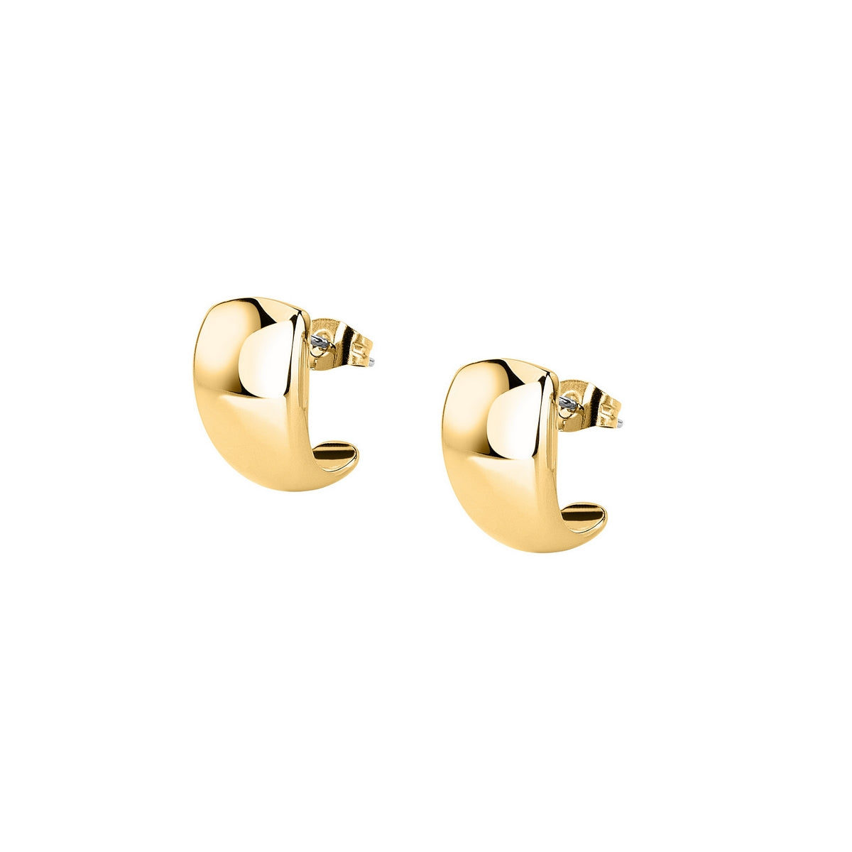 morellato 18k gold plated onda earr ss yg 1.6cm