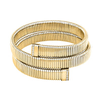 morellato 18k gold plated onda bangle stainless steel gold plated crystal size m 6x5cm