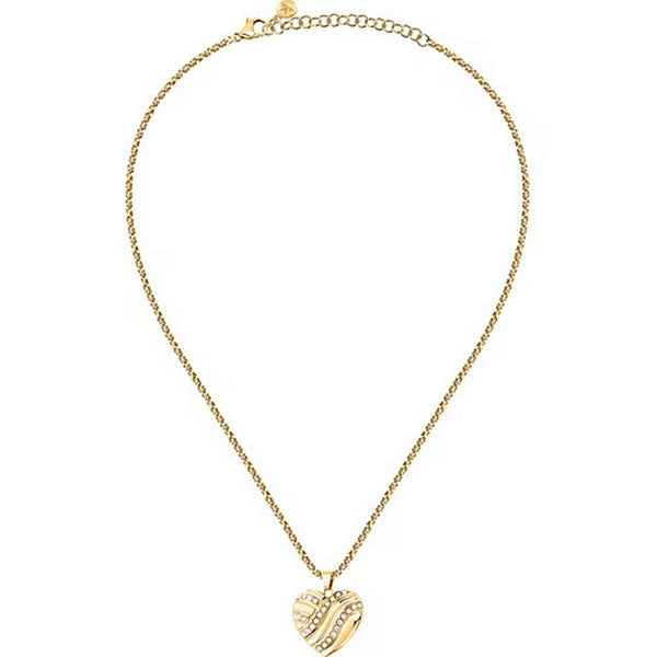 morellato 18k gold plated battito neckl ss yg heart crystal 40+5cm