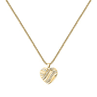 morellato 18k gold plated battito neckl ss yg heart crystal 40+5cm