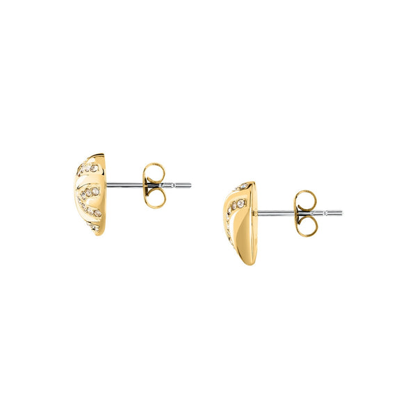 morellato 18k gold plated battito earr ss yg heart crystal 1.2cm