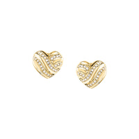 morellato 18k gold plated battito earr ss yg heart crystal 1.2cm
