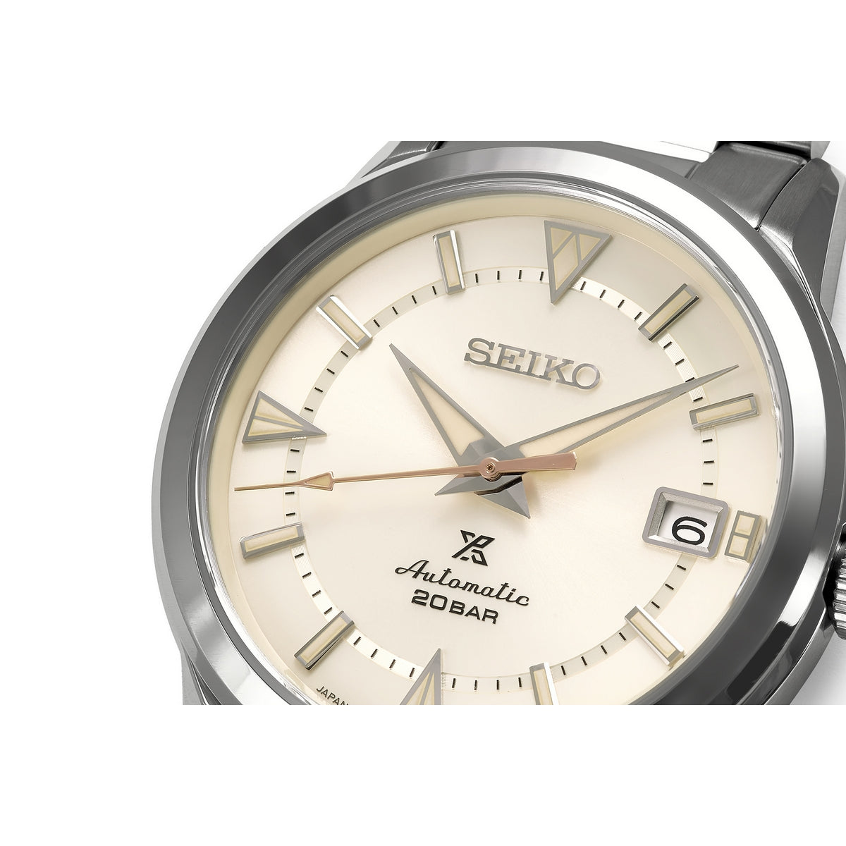 seiko prospex automatic alpinist modern re-interpretation ivory dial, 38mm 20 bar, bracelet watch