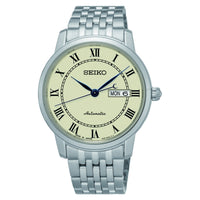 seiko presage automatic stainless steel white dial bracelet watch