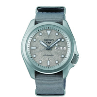 seiko seiko 5 sports concrete  automatic silver dial, 40mm, 10bar, nylon  watch