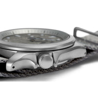 seiko seiko 5 sports concrete  automatic silver dial, 40mm, 10bar, nylon  watch