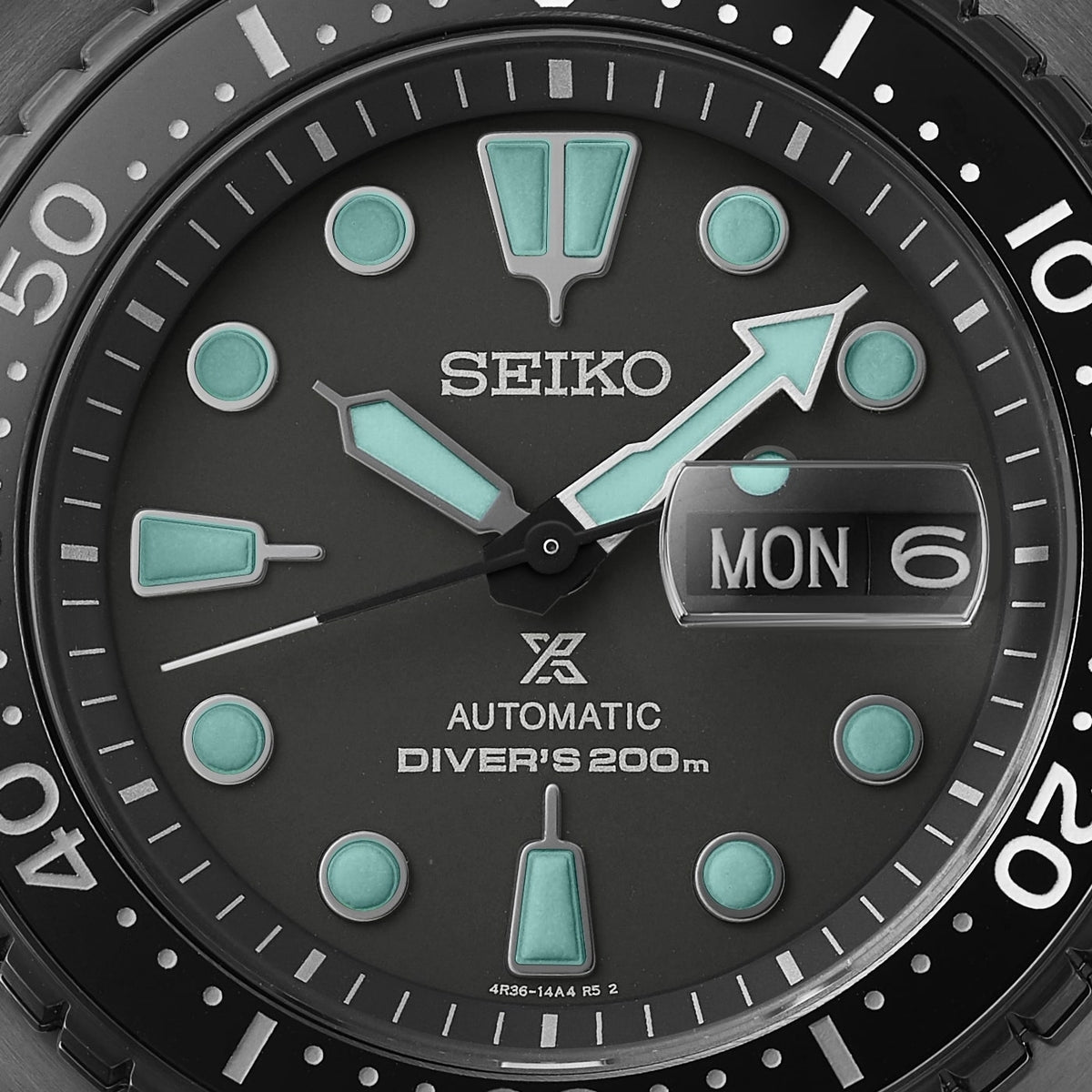 seiko prospex black series 'night vision' turtle diver