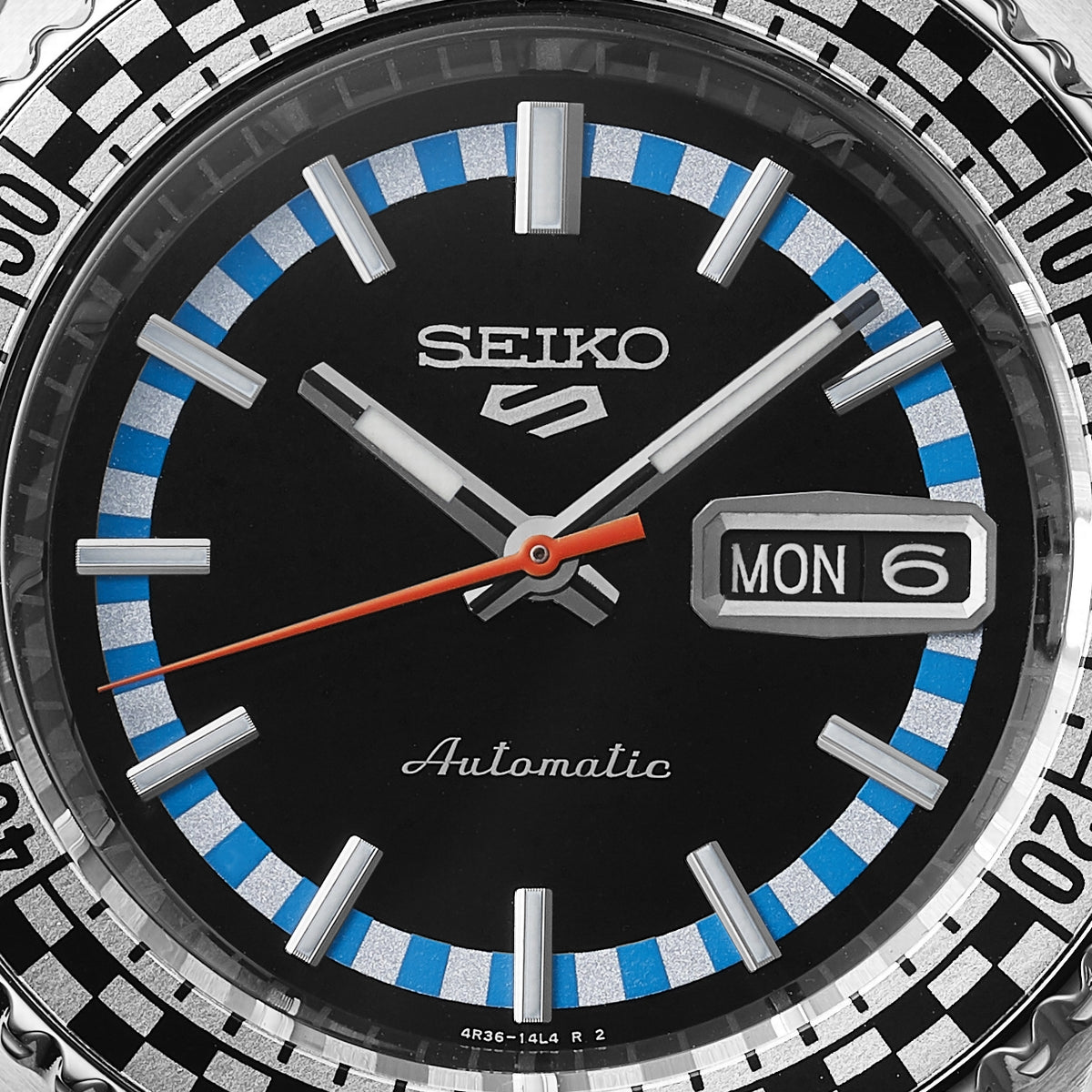 seiko 5 black & white checkered flag special edition