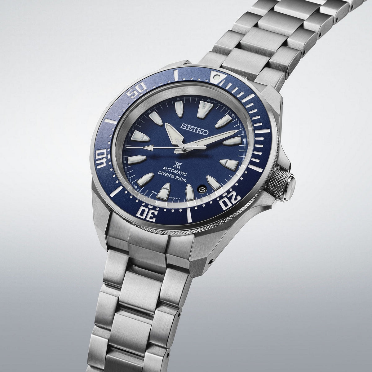 seiko prospex 4r compact mechanical diver's watch in cobalt blue
