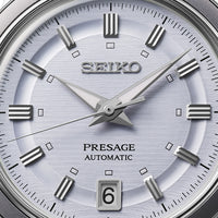 seiko presage style 60s in silvery violet bracelet watch