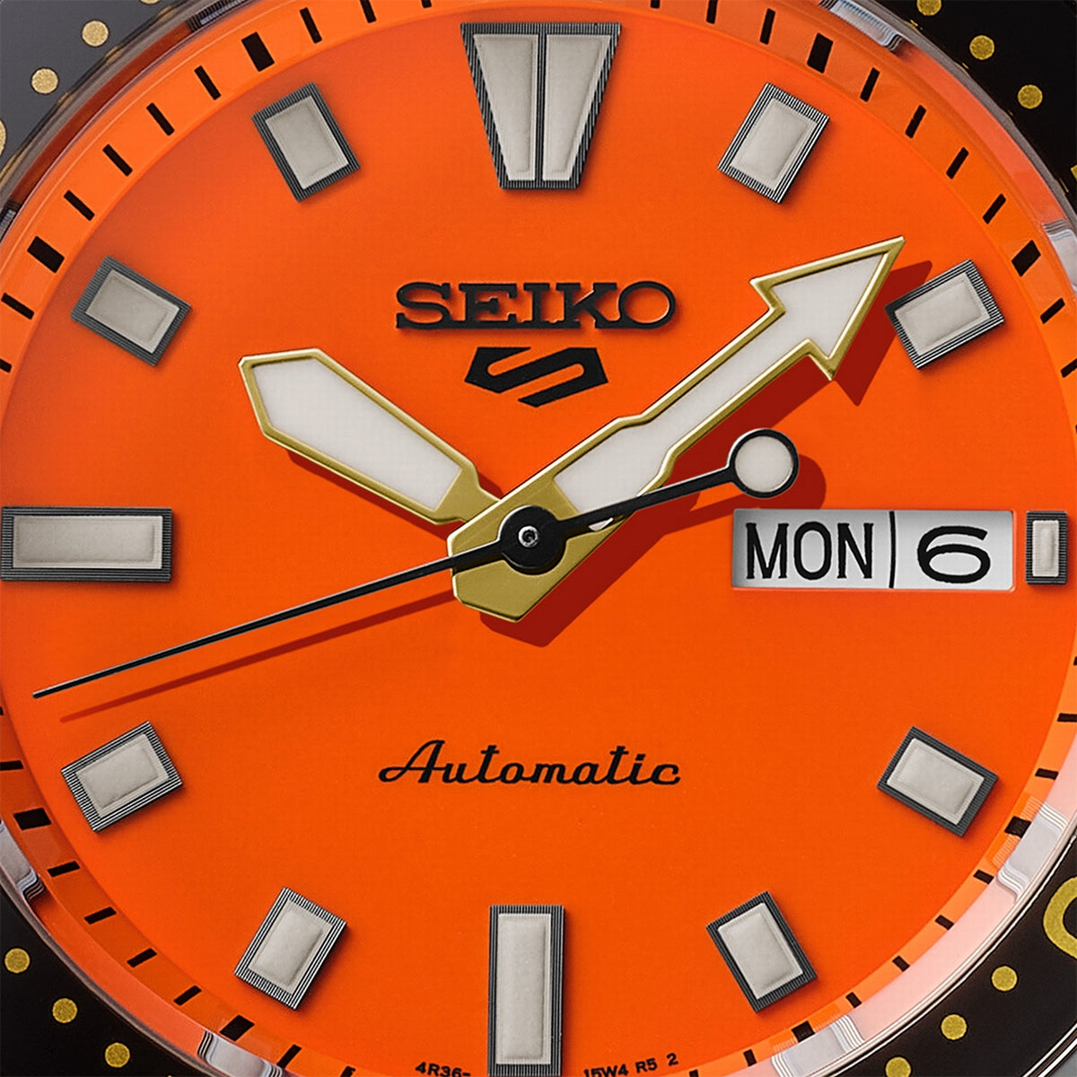 seiko 5 sports skx redux in daichi orange strap watch