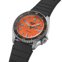 seiko 5 sports skx redux in daichi orange strap watch