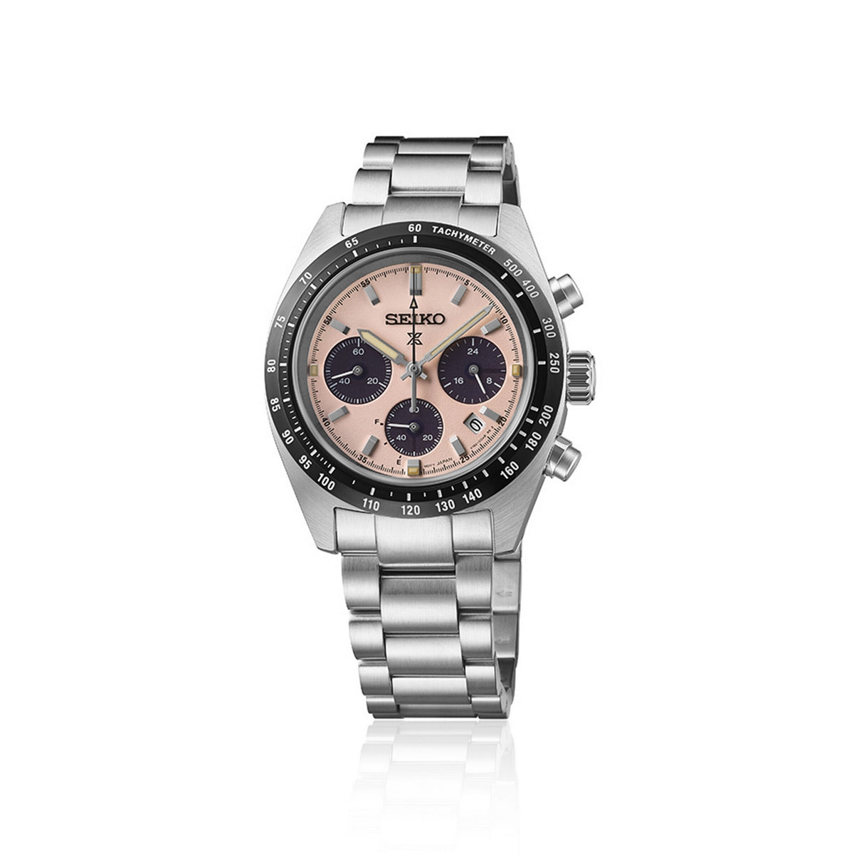 seiko prospex pink solar speedtimer 39mm bracelet watch