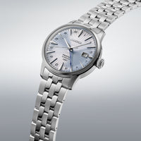 seiko presage cocktail time skydiving gmt light blue dial