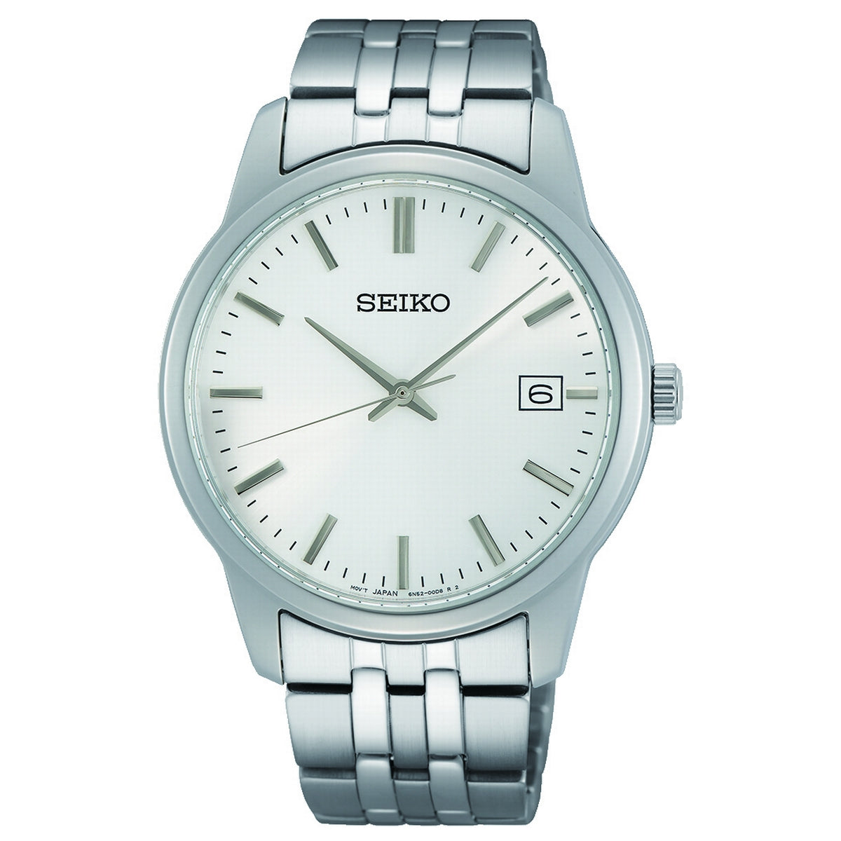 seiko quartz gents stainless steel white dial bracelet watch