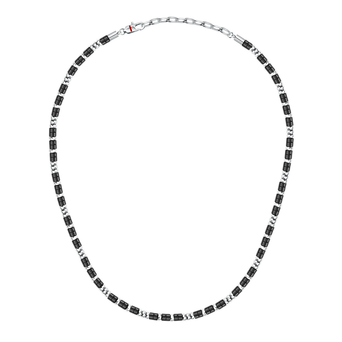 sector basic necklace stainless steel agate black 50+5cm