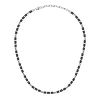 sector basic necklace stainless steel agate black 50+5cm