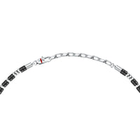 sector basic necklace stainless steel agate black 50+5cm