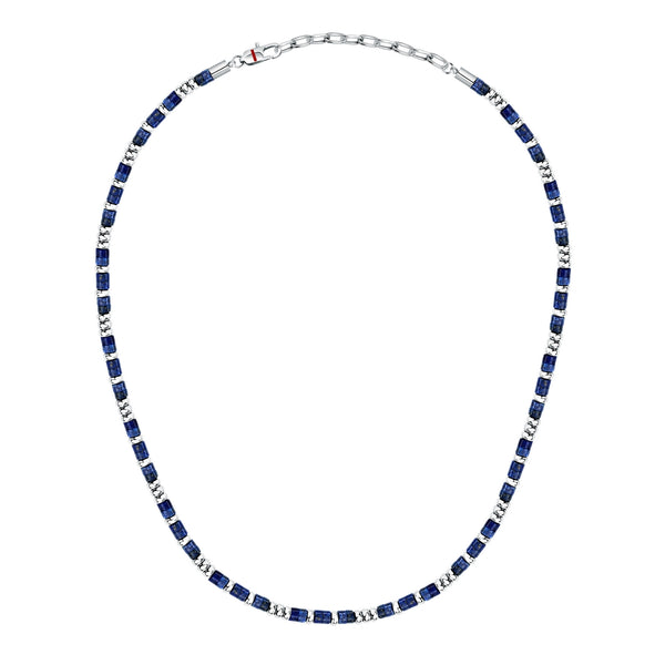sector basic necklace stainless steel lasurite blue 50+5cm