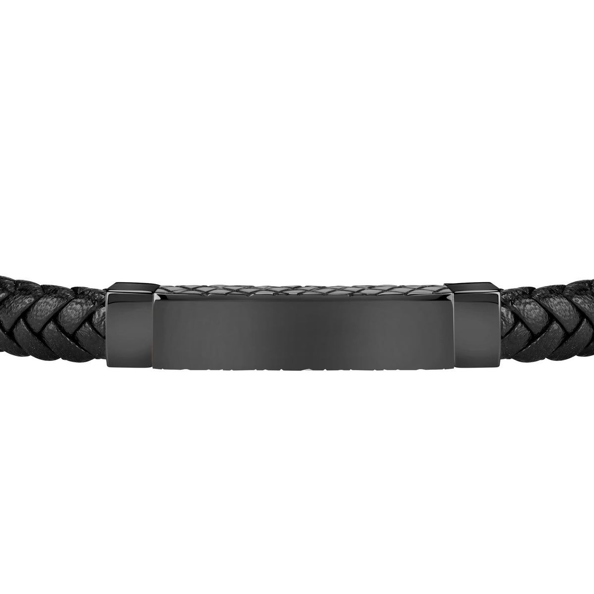 sector bandy bracelet black braided leather ip black tag