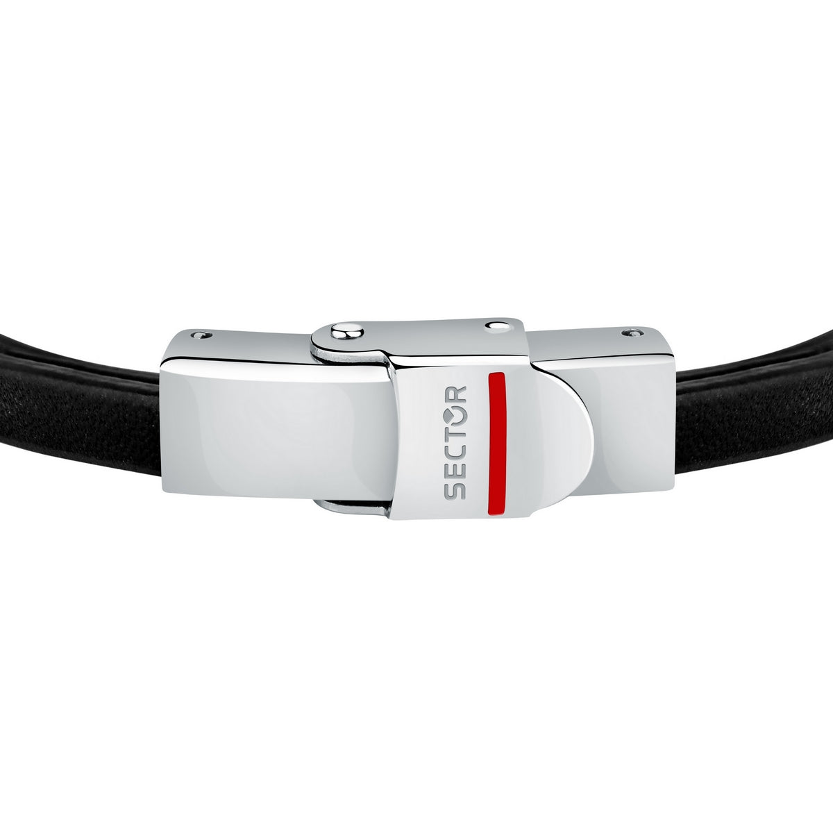sector bandy bracelet black leather & ip black ring 22cm