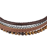 sector bandy bracelet bn leathe tiger eye sto 22.5cm