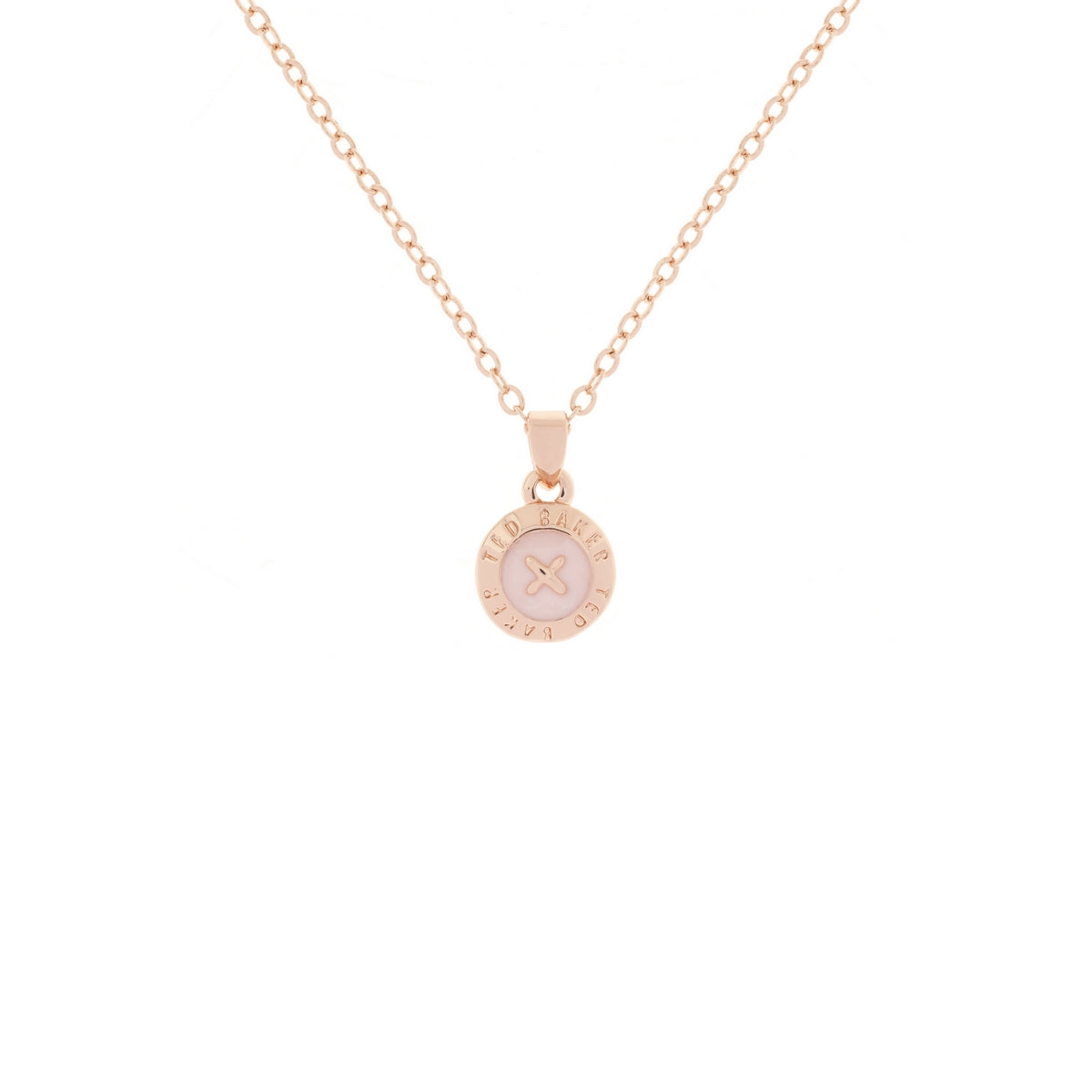 ted baker-mini button pink pendant necklace