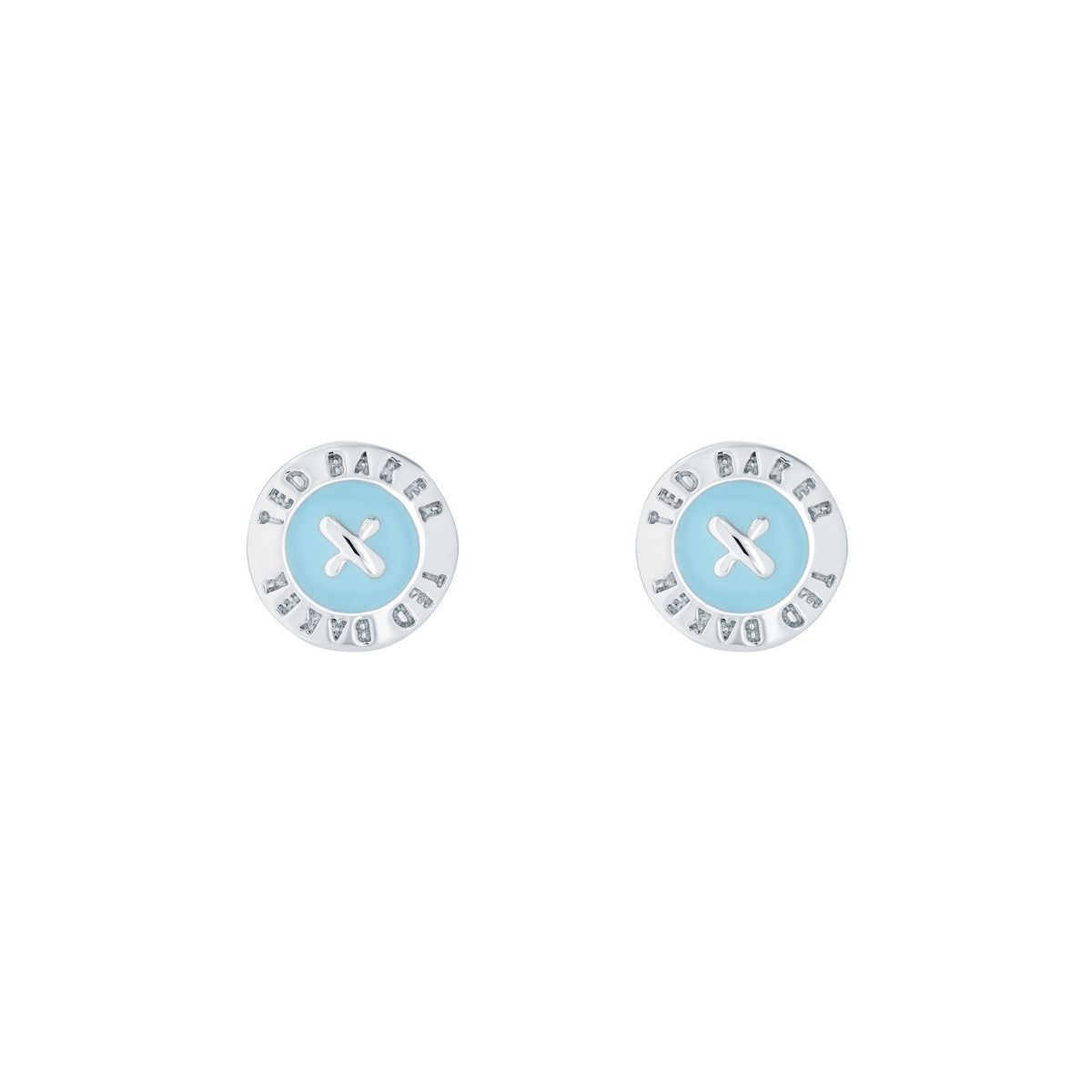 ted baker-mini button earrings enamel aqua