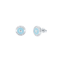 ted baker-mini button earrings enamel aqua