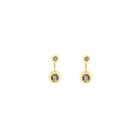 areal plisse crystal ball drop earring