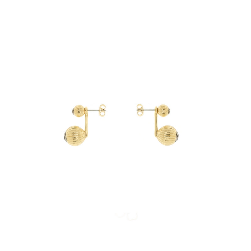 areal plisse crystal ball drop earring