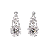 somaa: crystal daisy lace earring silver/crystal