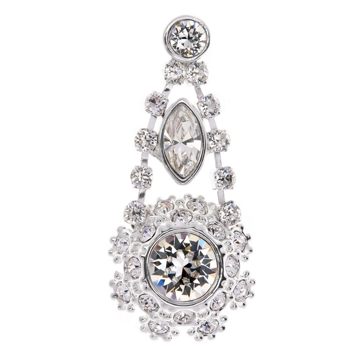 somaa: crystal daisy lace earring silver/crystal